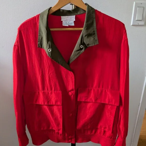 Red Schrader Separates Silk Jacket - Picture 3 of 6